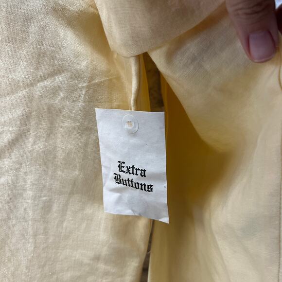 Coldwater Creek One Button Linen Cardigan Top Yellow Size 1X Tie Back New - Picture 3 of 6